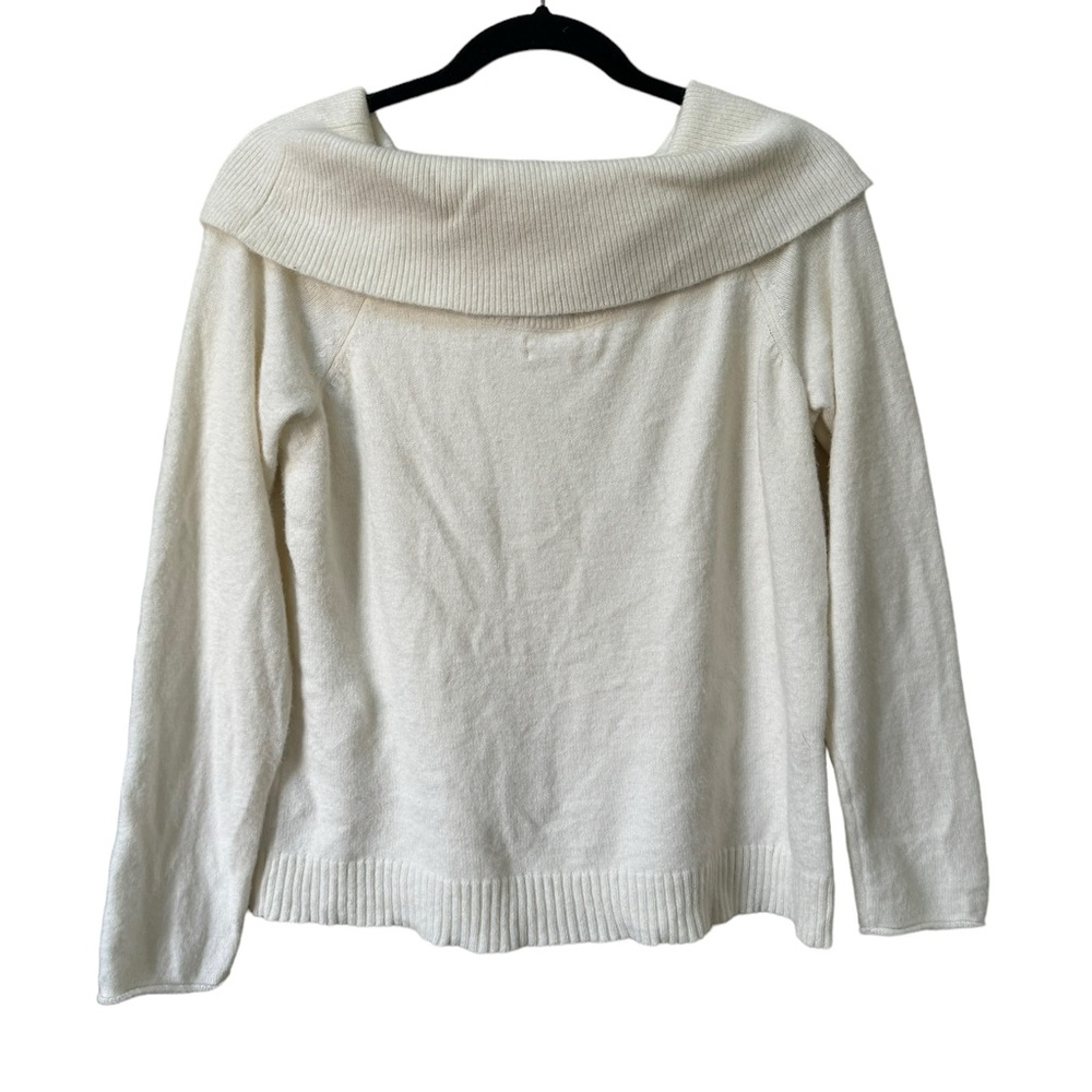 Anthropologie crème colored off shoulder sweater size large - Picture 2 of 6